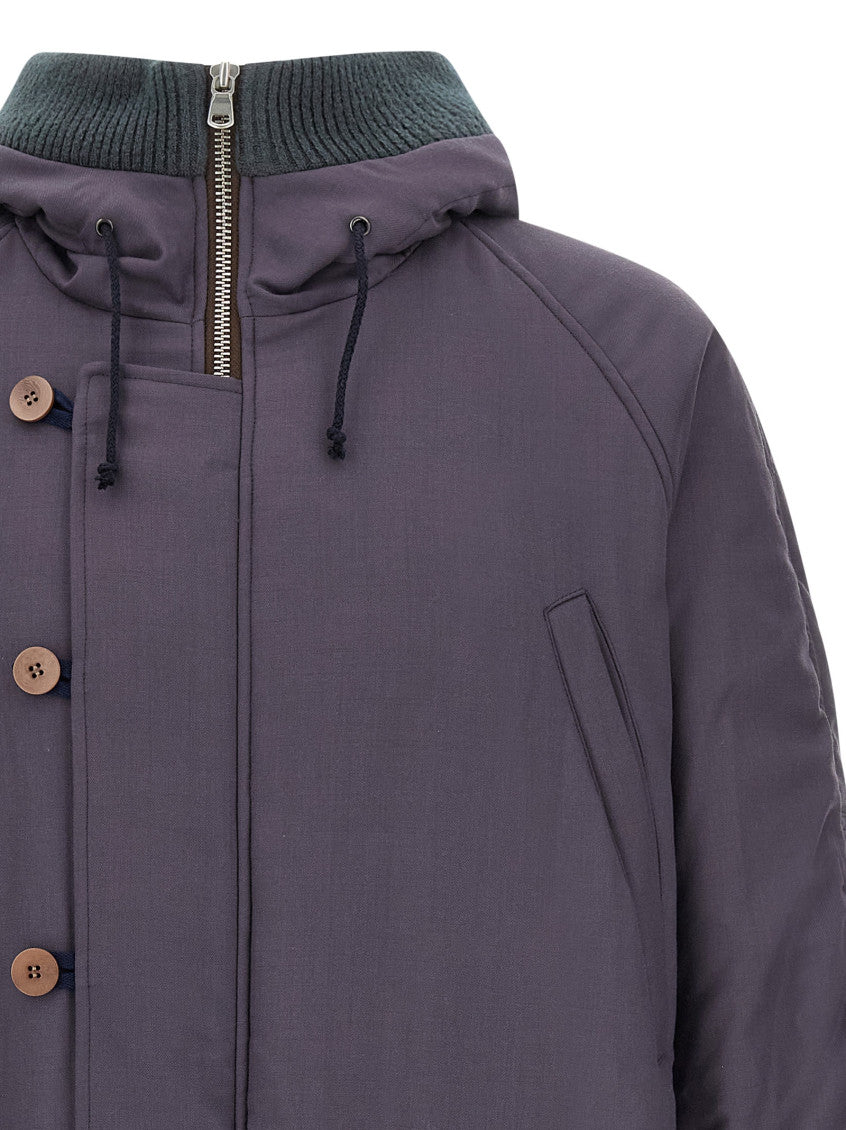 Purple Hooded Parka Jacket 3