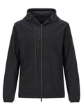 Black Solid Hood Jacket 1