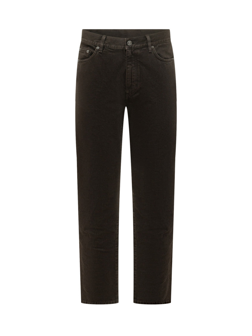 Dark Brown Straight Jeans 1