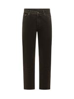 Dark Brown Straight Jeans 1