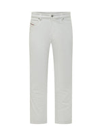 White Straight Mid Rise Jeans 1