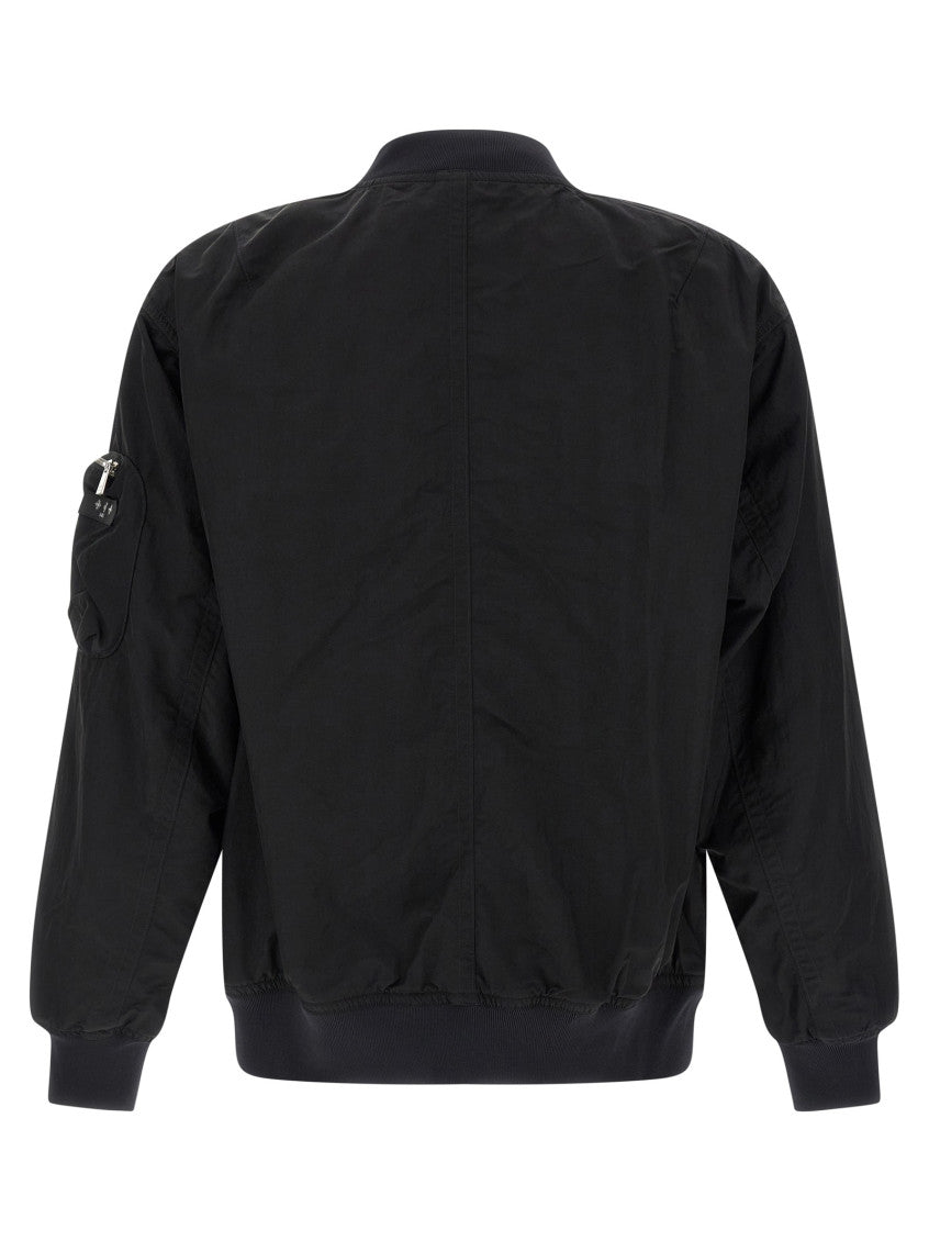 Black Solid Nylon Jacket 2