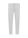White Slim Mid Rise Jeans 1