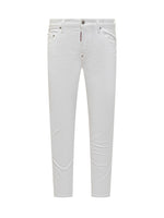 White Slim Mid Rise Jeans 1