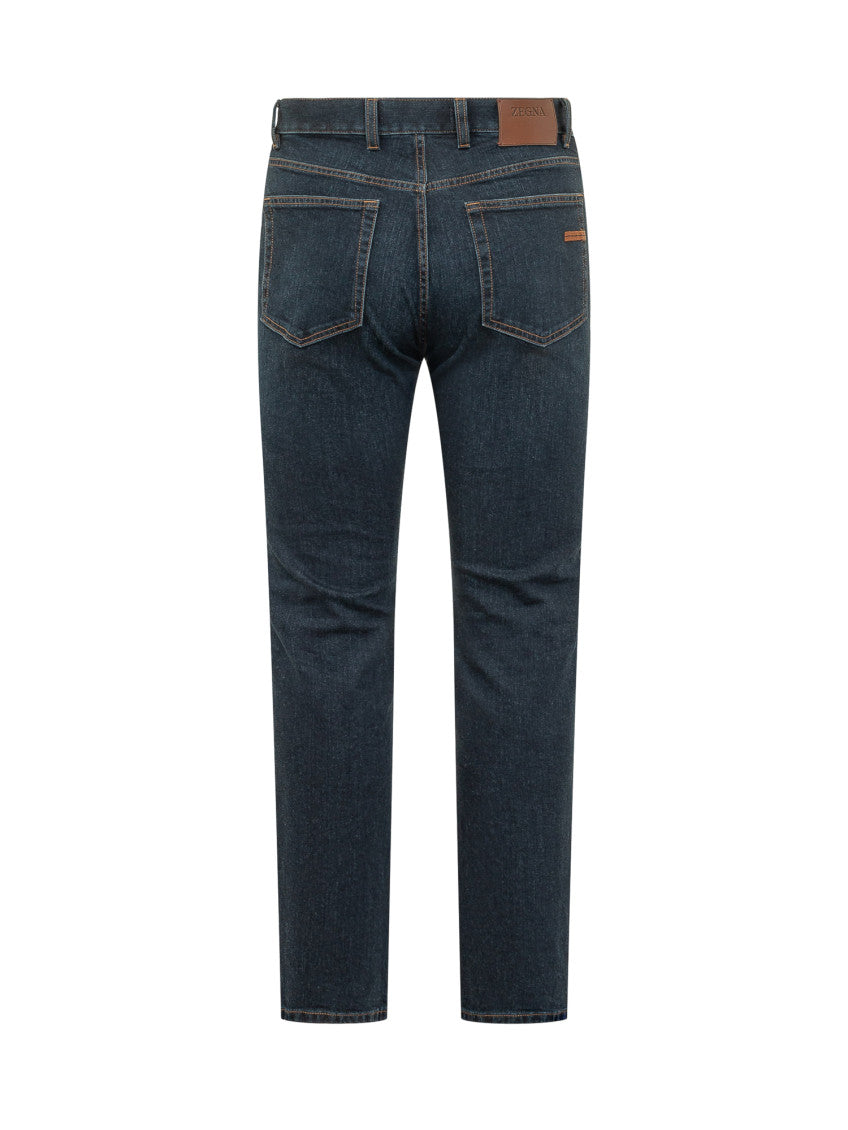Blue Slim Mid Rise Jeans 2