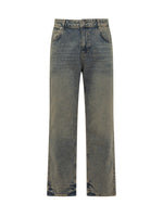 Blue Straight Mid Rise Jeans 1