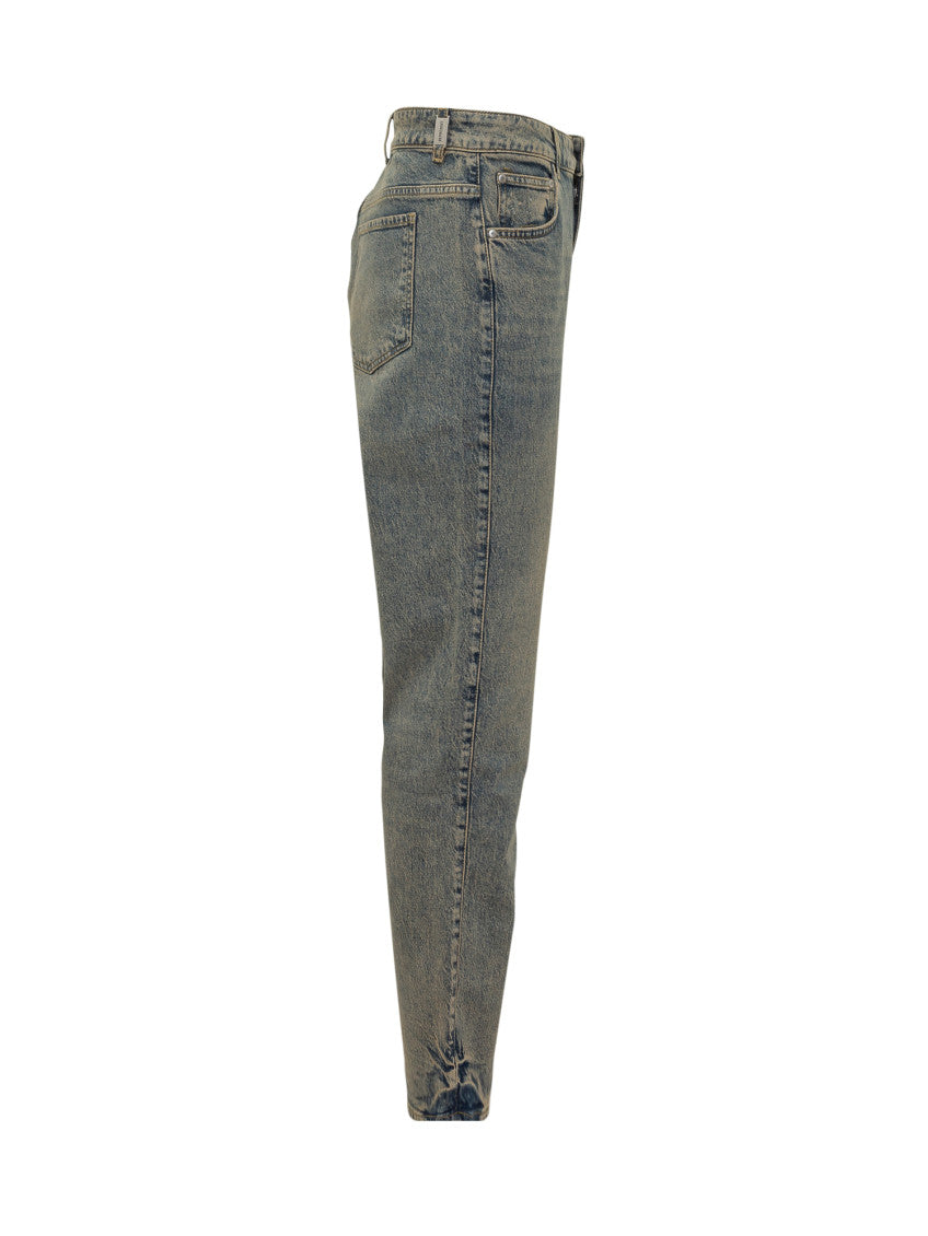 Blue Straight Mid Rise Jeans 3