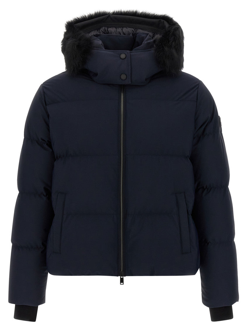 Blue Solid Hood Jacket 1