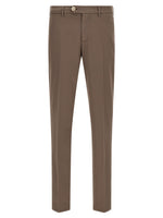 Beige Slim Flat Front Pants 1