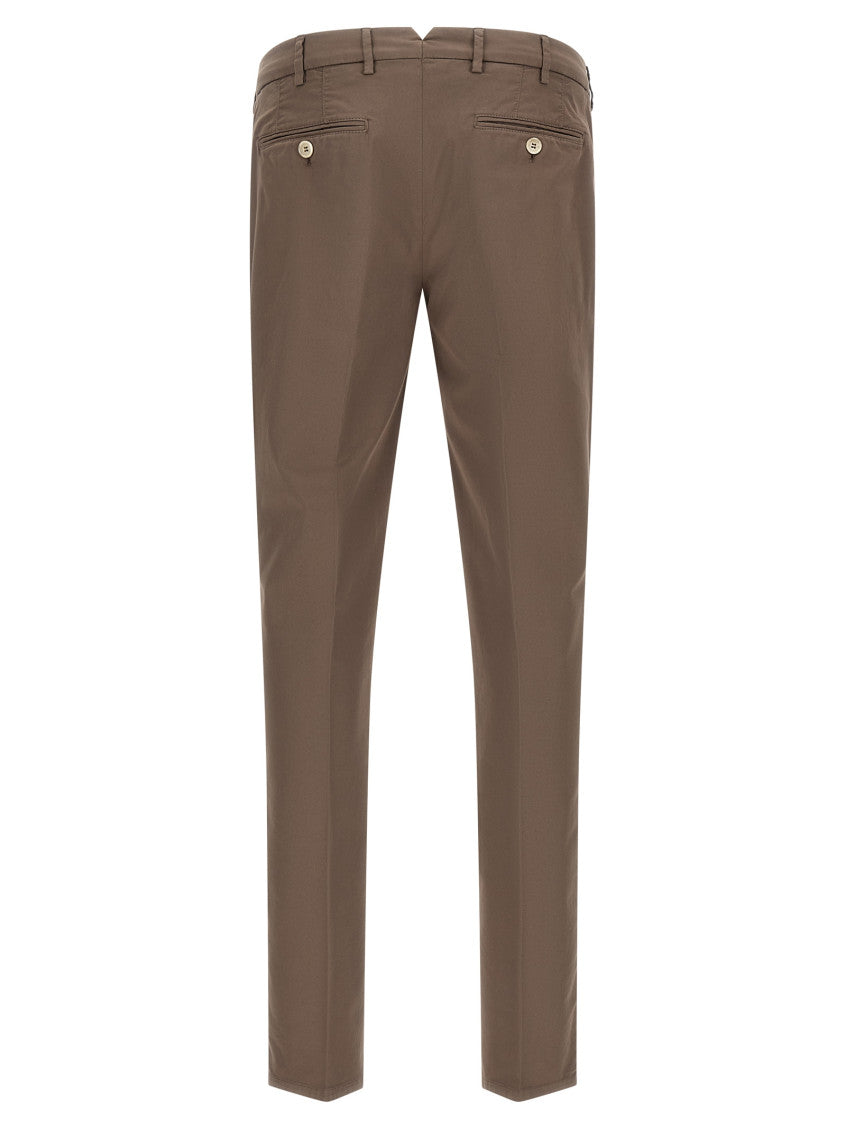 Beige Slim Flat Front Pants 2