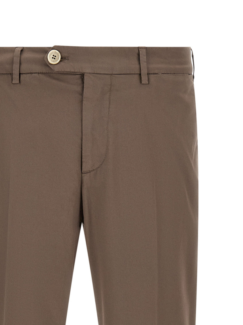 Beige Slim Flat Front Pants 3