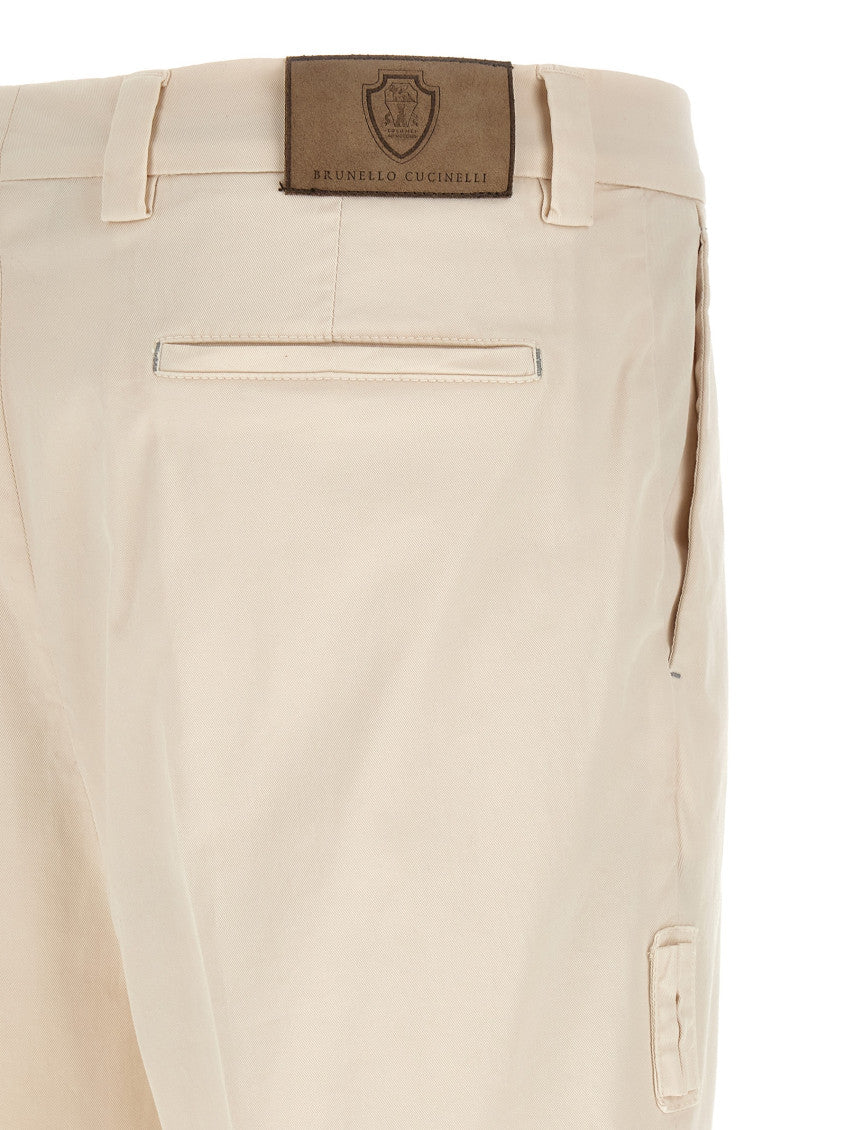 White Regular Flat Front Pants 4