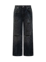 Black Loose Mid Rise Jeans 1