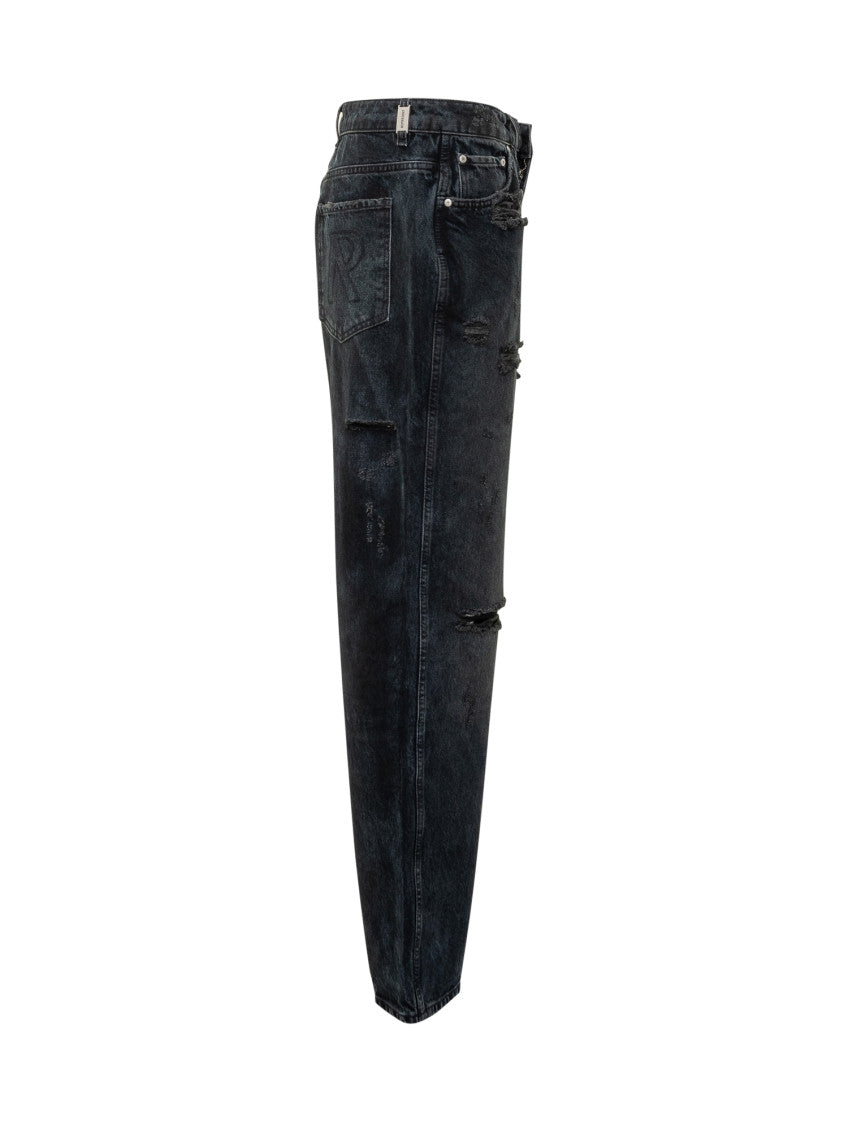 Black Loose Mid Rise Jeans 3