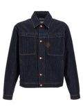 Blue Solid Shirt Collar Jacket 1