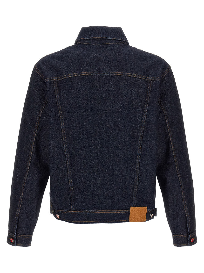 Blue Solid Shirt Collar Jacket 2