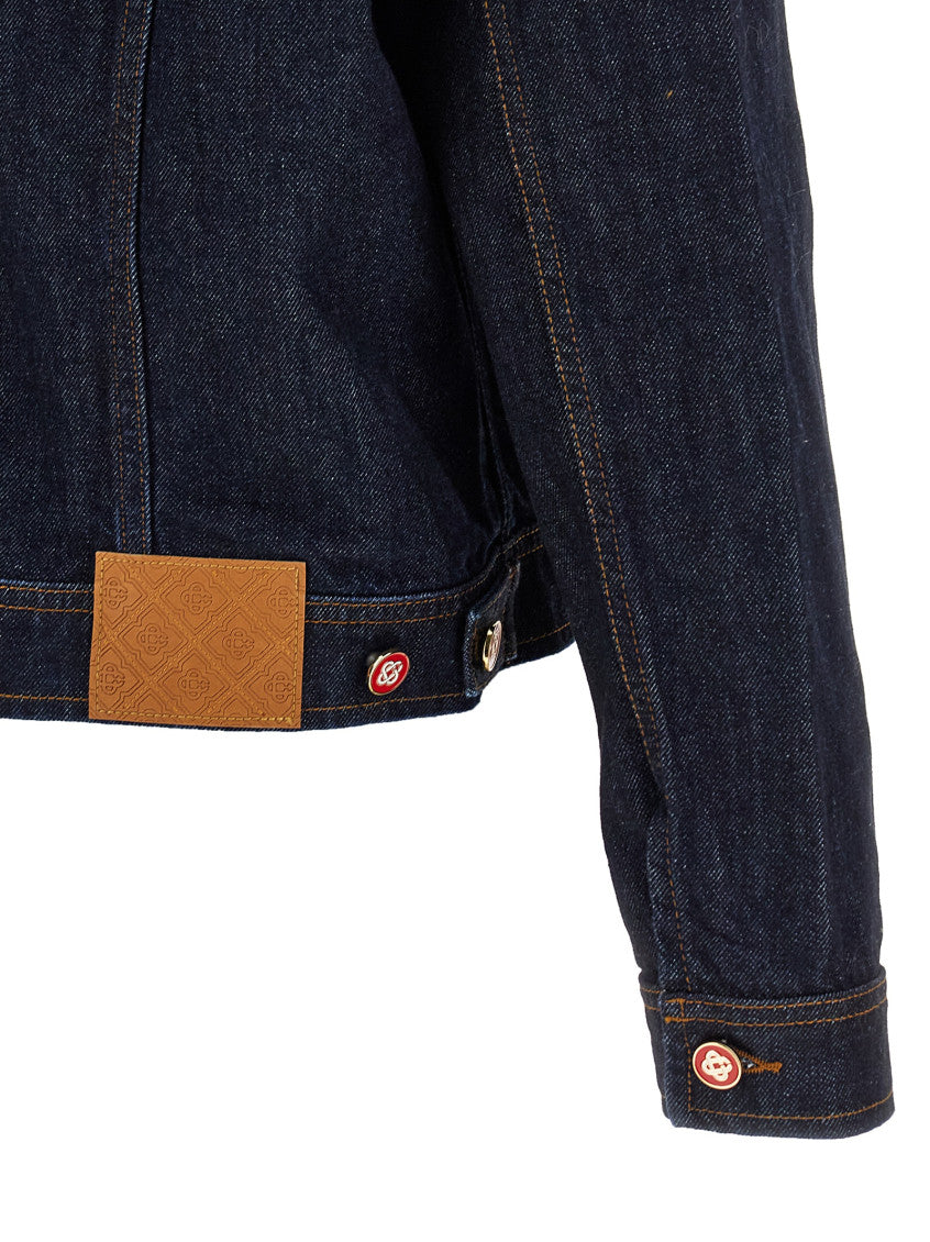 Blue Solid Shirt Collar Jacket 4
