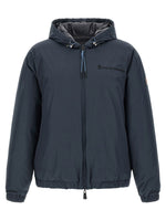Blue Solid Hood Jacket 1