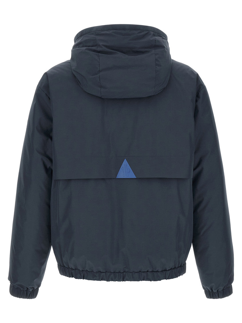 Blue Solid Hood Jacket 3