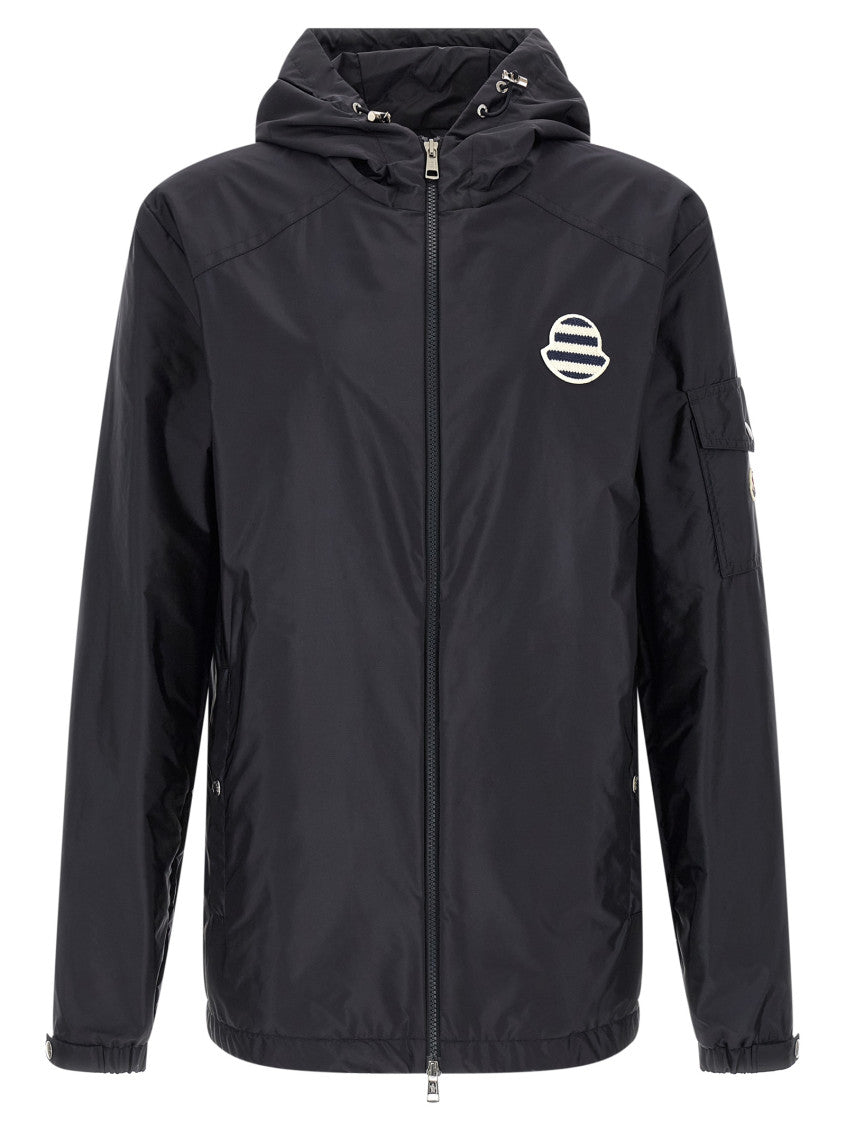 Blue Solid Hood Jacket 1