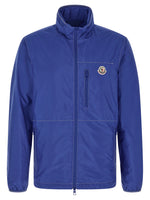 Blue Solid Mandarin Collar Jacket 1