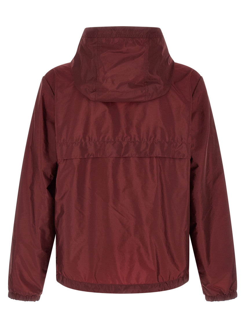 Maroon Solid Hood Jacket 2