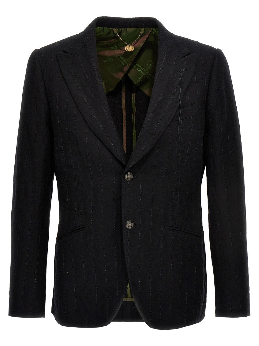 Black Notched Lapel Blazer 1