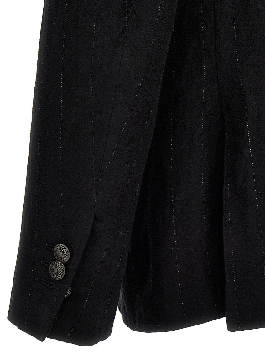 Black Notched Lapel Blazer 4