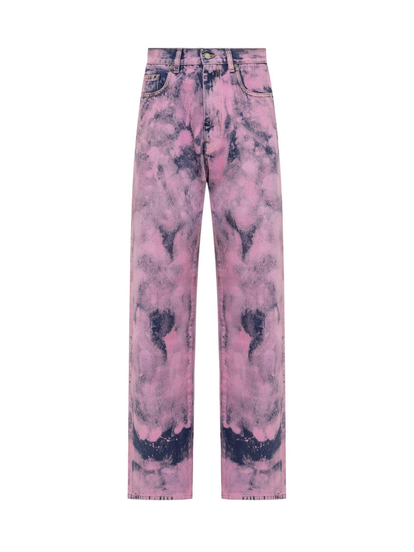 Pink Straight High Rise Jeans 1
