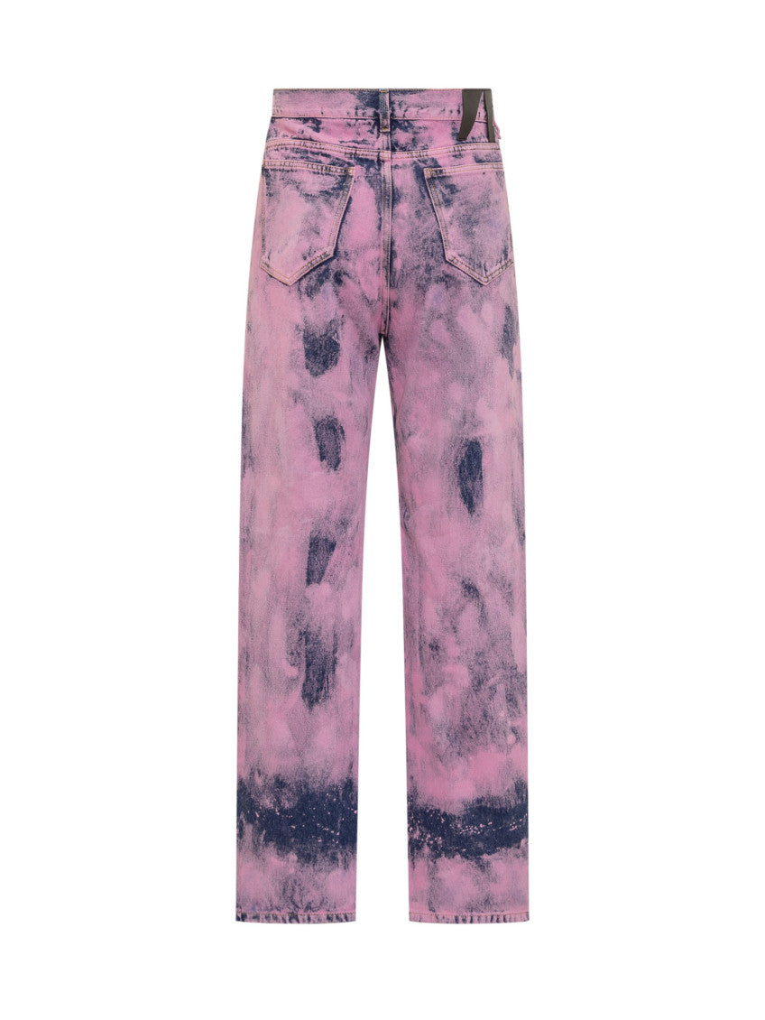 Pink Straight High Rise Jeans 2