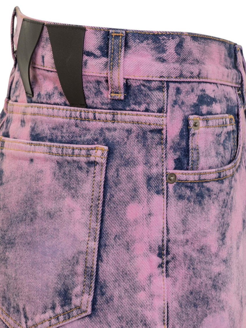 Pink Straight High Rise Jeans 4