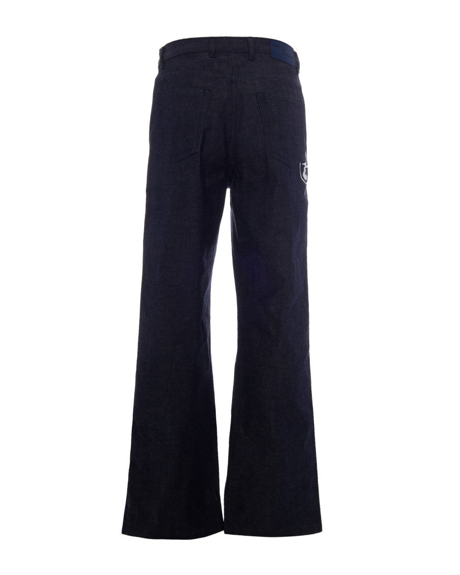 Dark Blue Straight Jeans 2