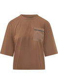 Brown Solid Crew Neck T-Shirt 1