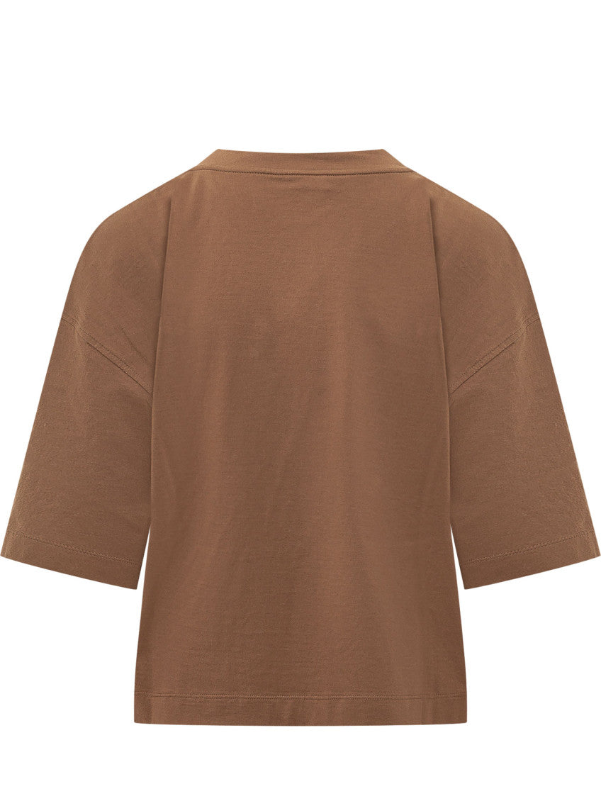 Brown Solid Crew Neck T-Shirt 2