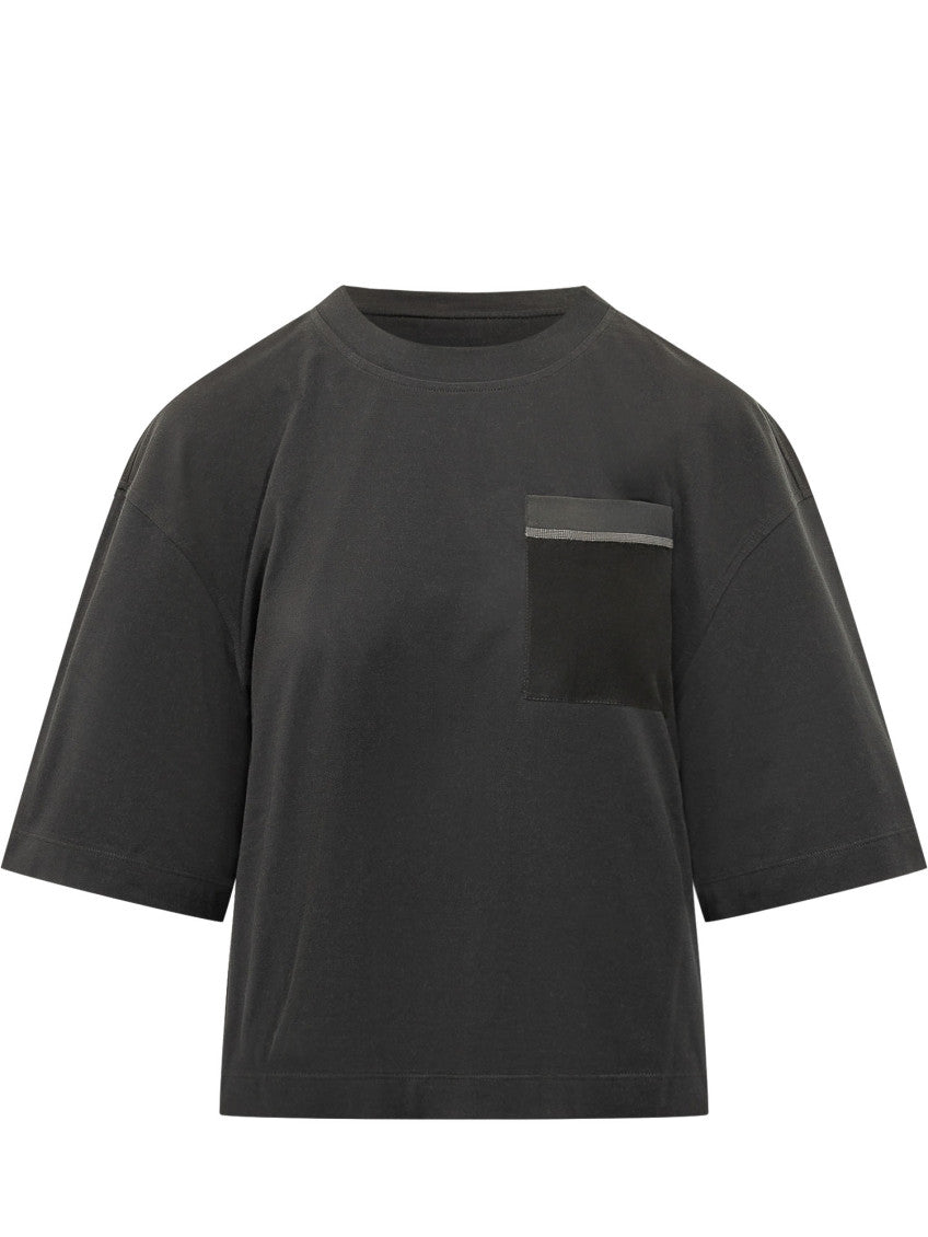 Black Solid Crew Neck T-Shirt 1
