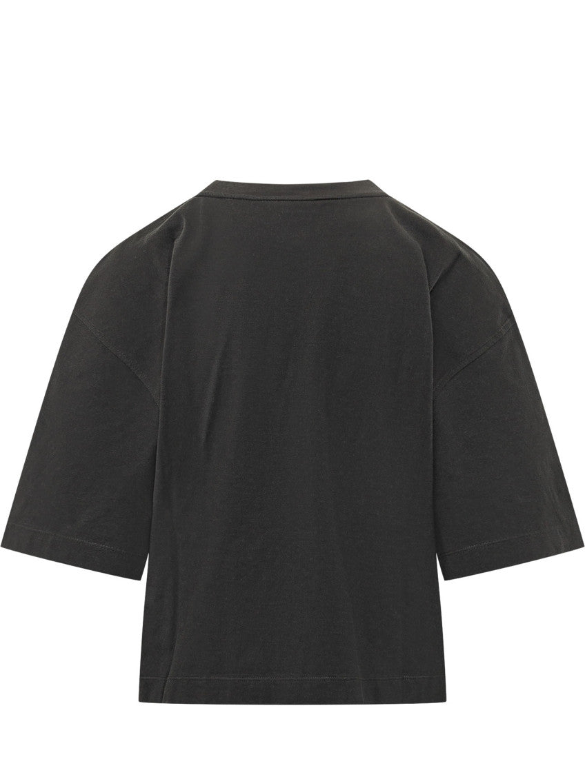 Black Solid Crew Neck T-Shirt 2