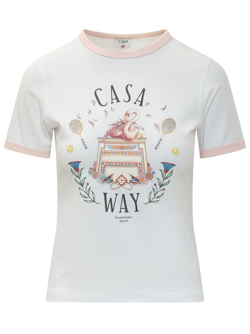 White Graphic Crew Neck T-Shirt 1