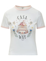 White Graphic Crew Neck T-Shirt 1
