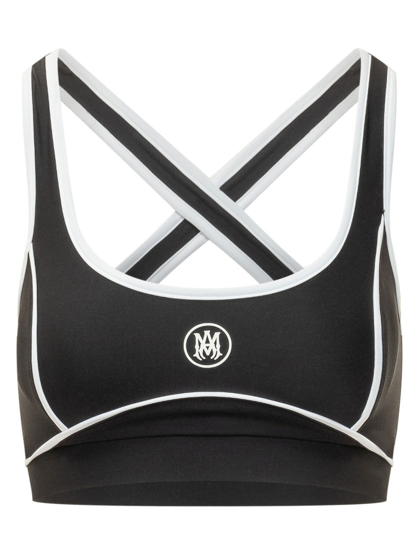 Black Logo Scoop Neck Top 1