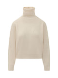 Beige Knitted Turtle Neck Sweater 1