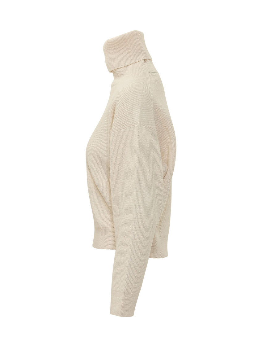 Beige Knitted Turtle Neck Sweater 3
