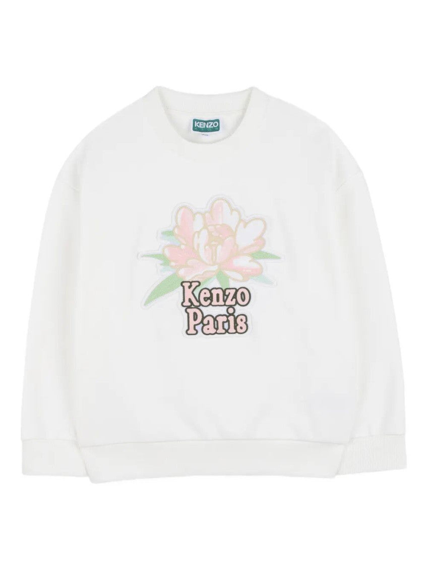Girls White Graphic Sweatshirt 1