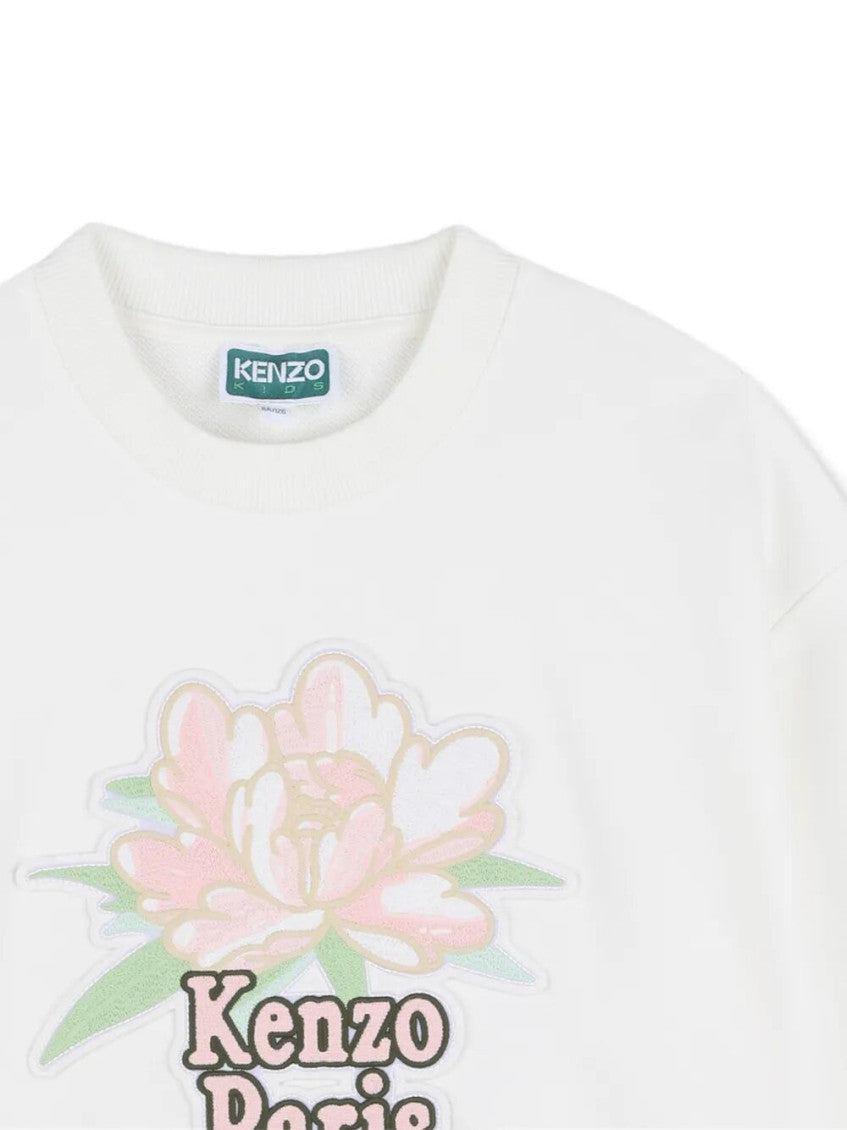 Girls White Graphic Sweatshirt 3