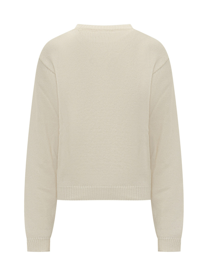 Off White White Logo Crew Neck Sweater 2