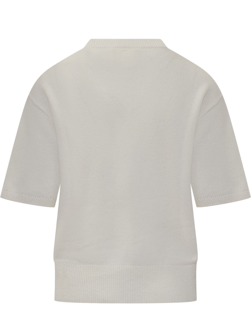 White Logo Crew Neck Sweater 2
