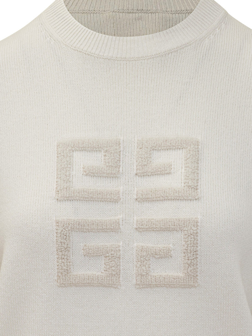 White Logo Crew Neck Sweater 4