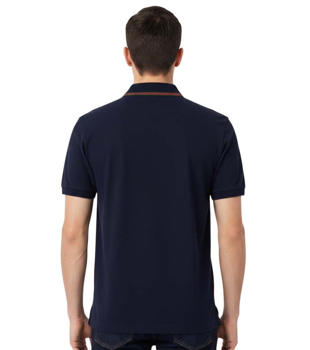 Navy Blue Solid Polo 2