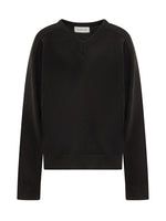 Black Solid V Neck Sweater 1