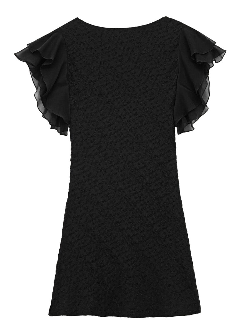 Black V-neck Dress 2