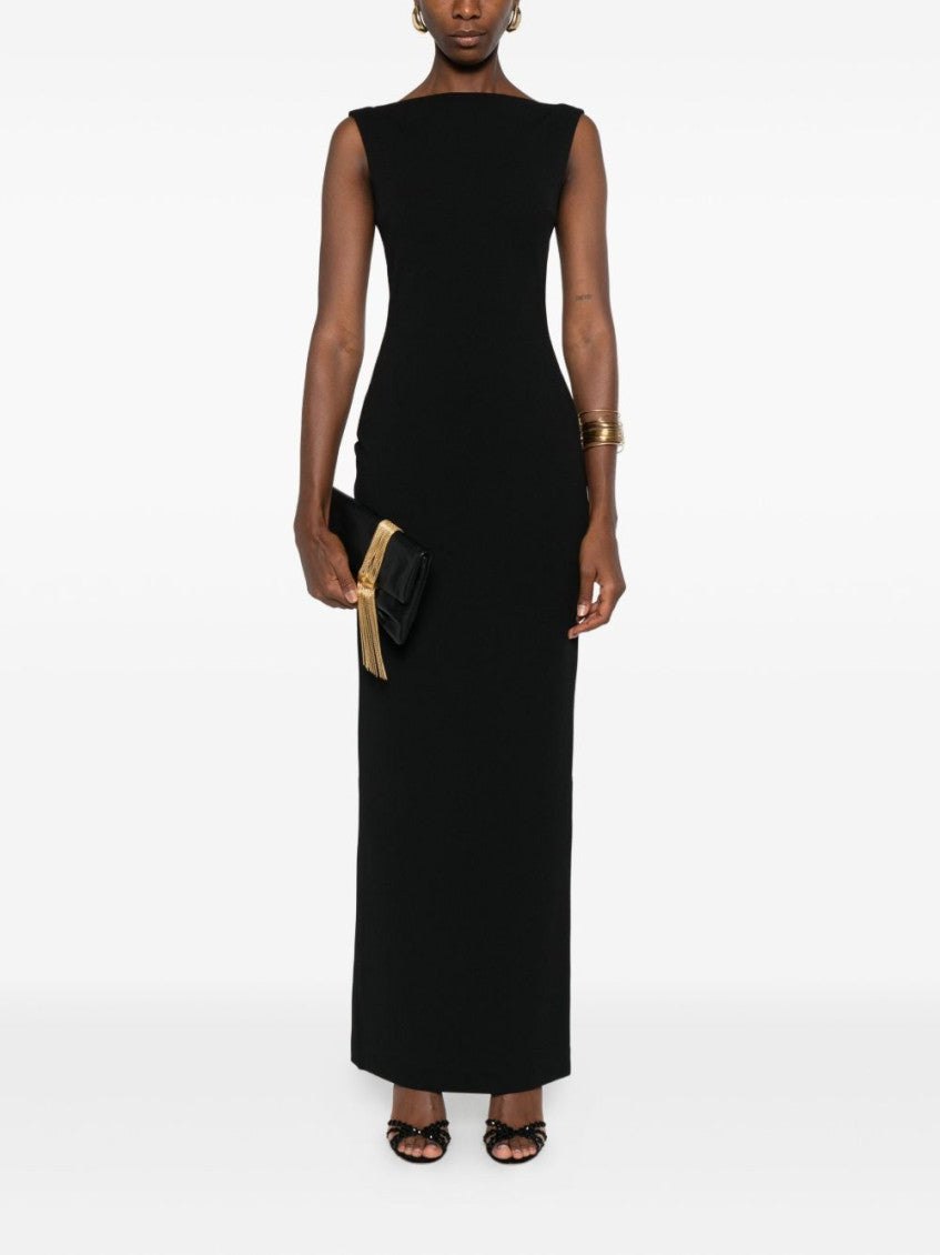 Black Imogen Boat-neck Maxi Dress 2